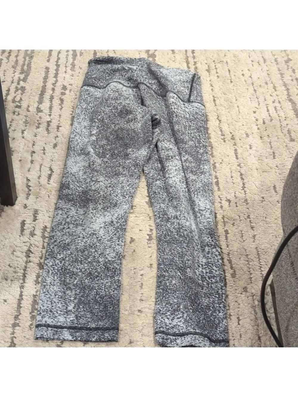 Lululemon Wunder Under Crop (Hi-Rise)Luon Spray Jacquard White Black
